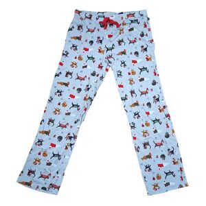 Rachel Zoe Pajama Pants Soft Drawstring Holiday Kitties Small Cotton Womens